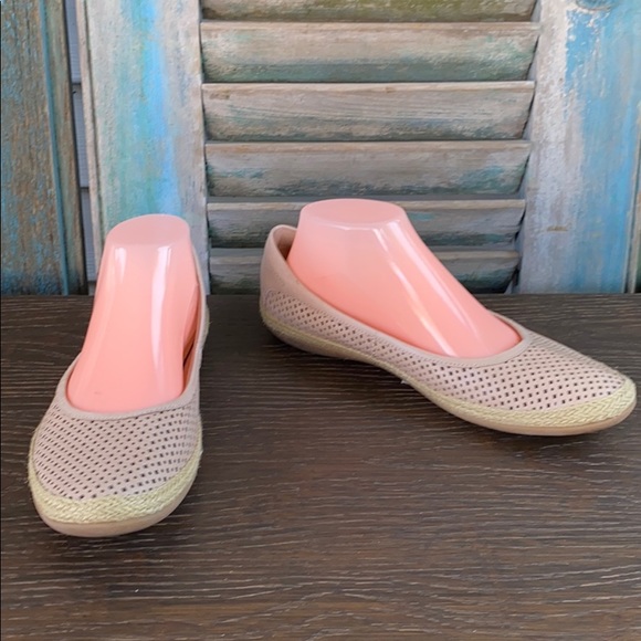 clarks perforated leather espadrilles